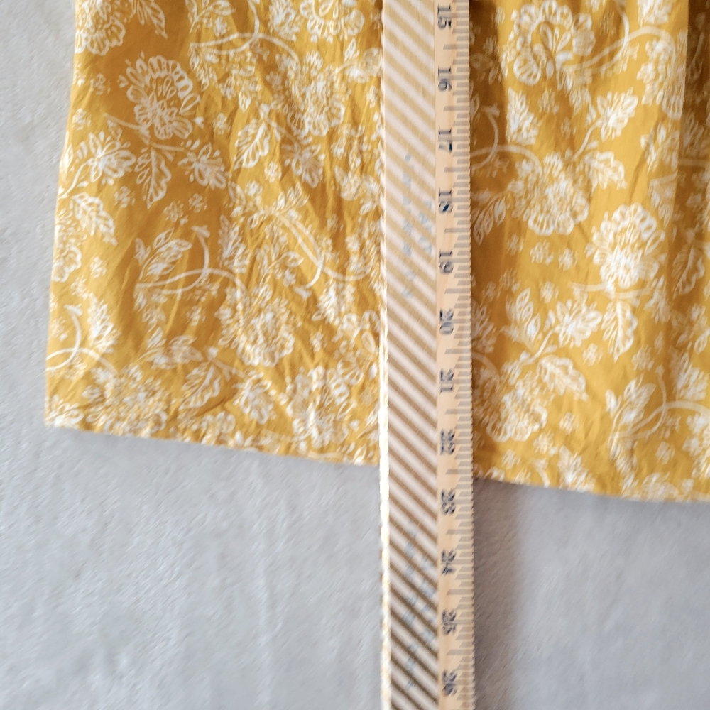 Jennifer And Grace Tiered Ruffle Floral Short Sleeve Top Large Yellow - Picture 12 of 13